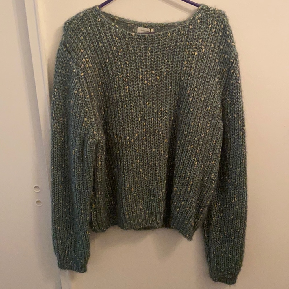 Green and gold shimmer sweater